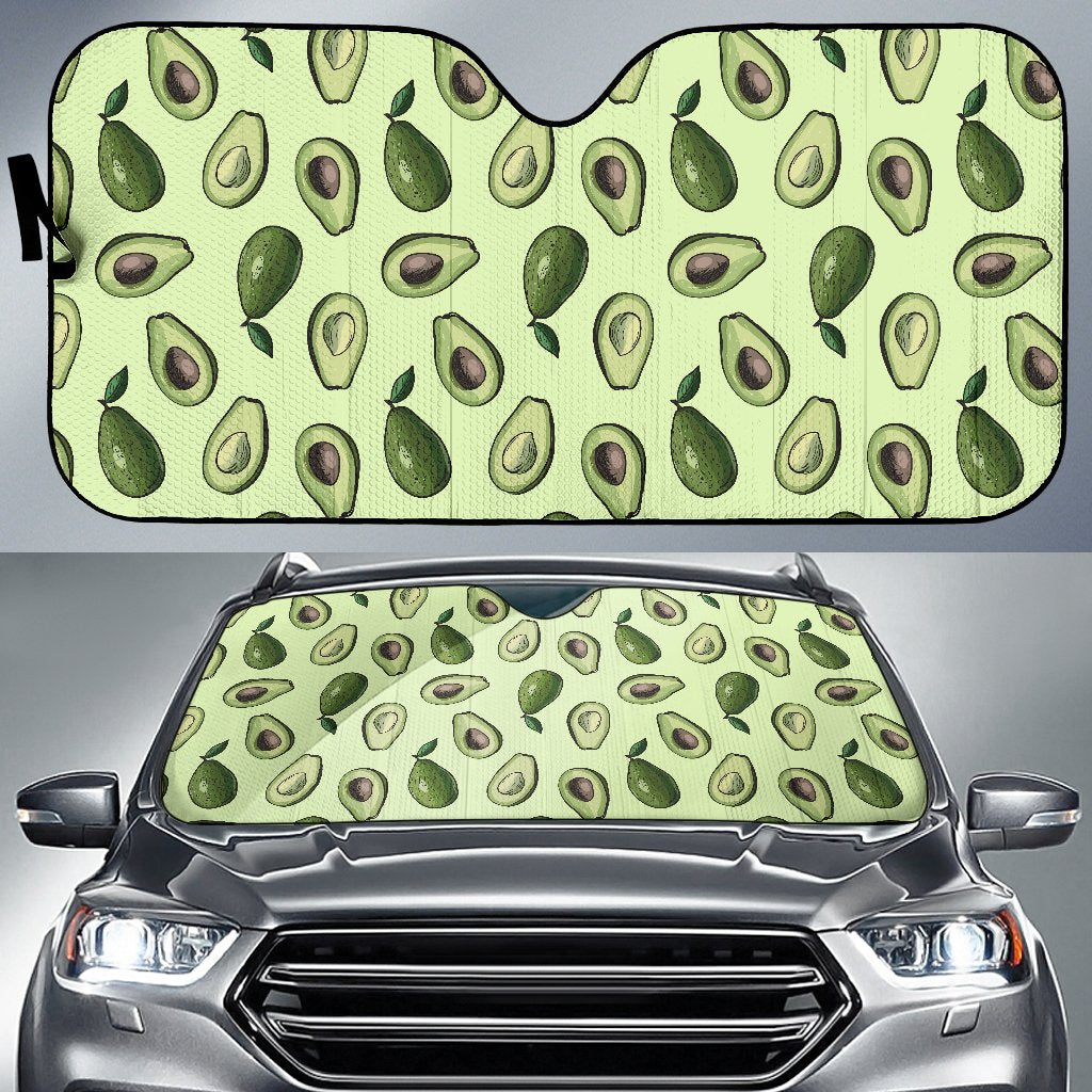 Avocado Pattern Print Design 02 Car Sun Shade-JORJUNE.COM