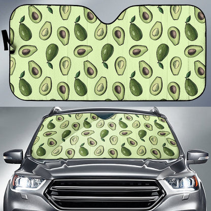 Avocado Pattern Print Design 02 Car Sun Shade-JORJUNE.COM