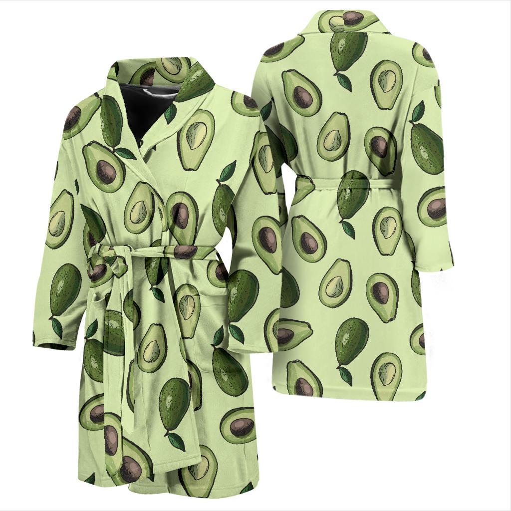 Avocado Pattern Print Design 02 Men Bathrobe-JORJUNE.COM