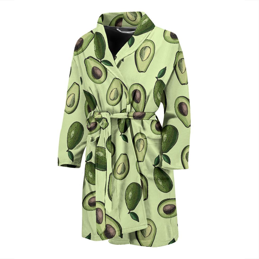 Avocado Pattern Print Design 02 Men Bathrobe-JORJUNE.COM