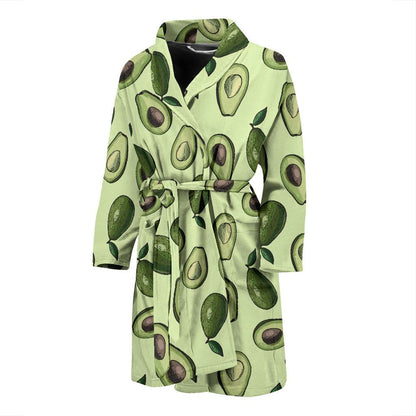 Avocado Pattern Print Design 02 Men Bathrobe-JORJUNE.COM