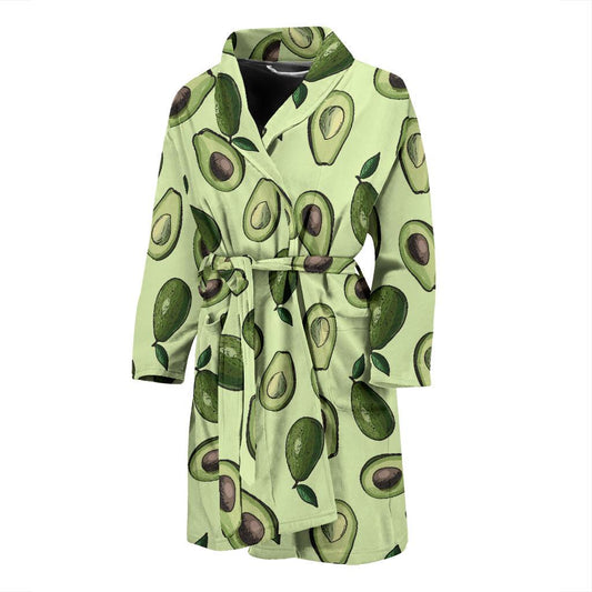 Avocado Pattern Print Design 02 Men Bathrobe-JORJUNE.COM