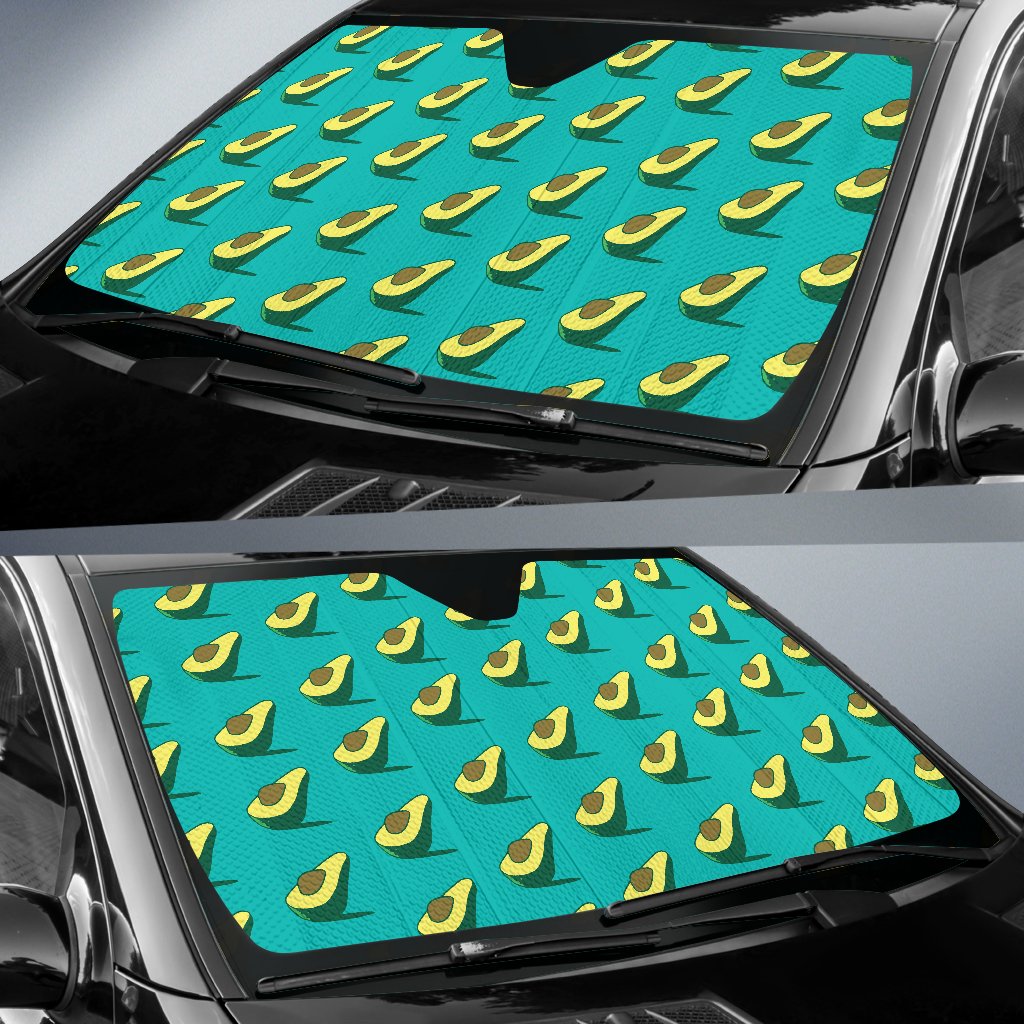 Avocado Pattern Print Design 03 Car Sun Shade-JORJUNE.COM