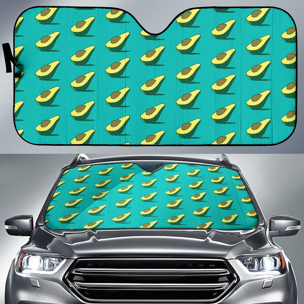 Avocado Pattern Print Design 03 Car Sun Shade-JORJUNE.COM