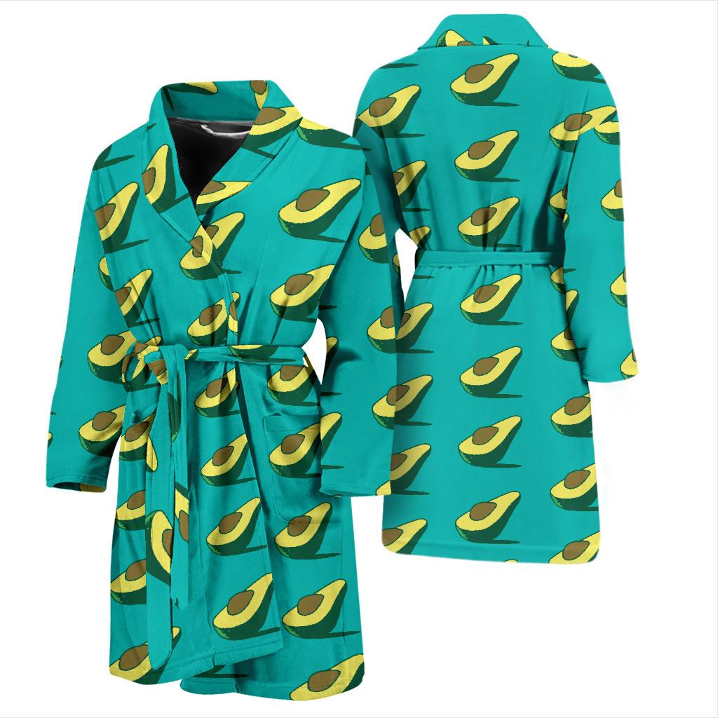 Avocado Pattern Print Design 03 Men Bathrobe-JORJUNE.COM