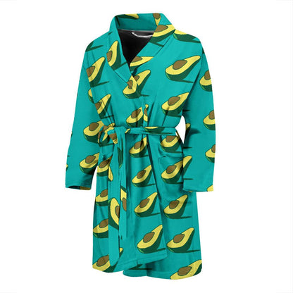Avocado Pattern Print Design 03 Men Bathrobe-JORJUNE.COM