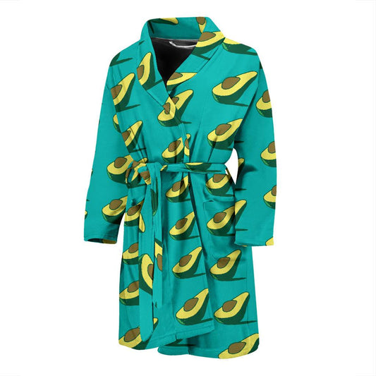 Avocado Pattern Print Design 03 Men Bathrobe-JORJUNE.COM