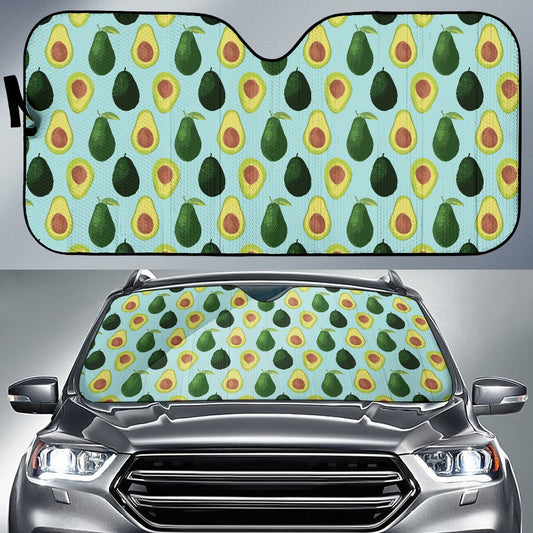 Avocado Pattern Print Design 04 Car Sun Shade-JORJUNE.COM