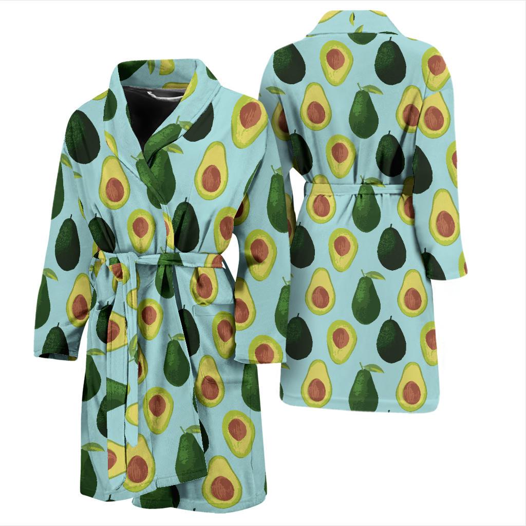 Avocado Pattern Print Design 04 Men Bathrobe-JORJUNE.COM