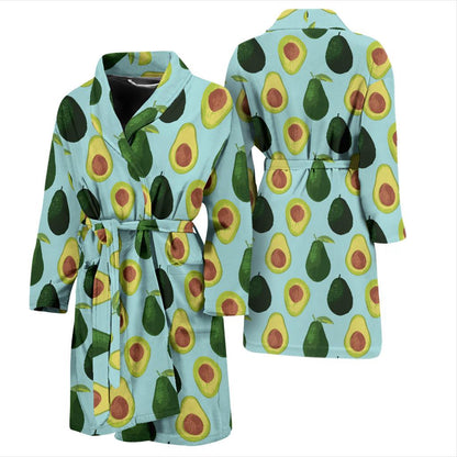 Avocado Pattern Print Design 04 Men Bathrobe-JORJUNE.COM