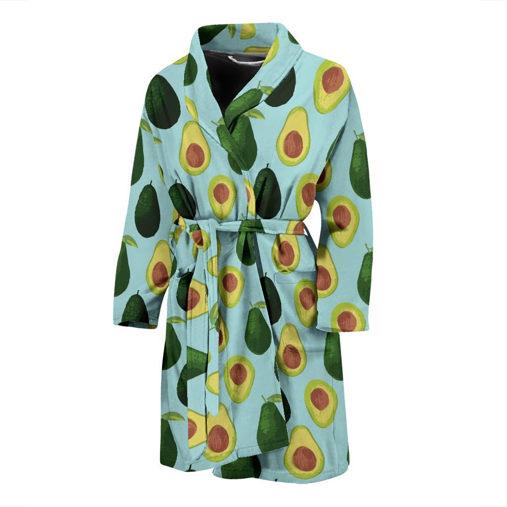 Avocado Pattern Print Design 04 Men Bathrobe-JORJUNE.COM