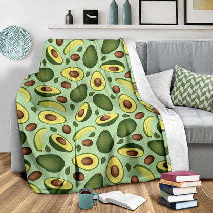 Avocado Pattern Print Design AC01 Fleece Blankete