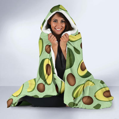 Avocado Pattern Print Design AC01 Hooded Blanket-JORJUNE.COM