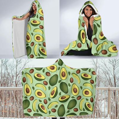 Avocado Pattern Print Design AC01 Hooded Blanket-JORJUNE.COM