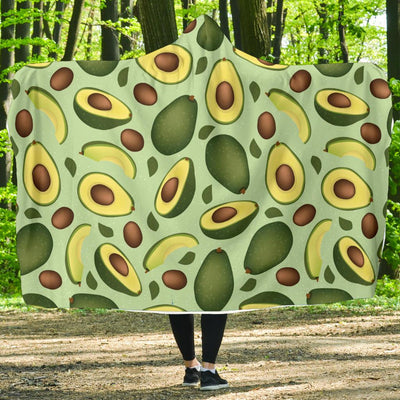 Avocado Pattern Print Design AC01 Hooded Blanket-JORJUNE.COM