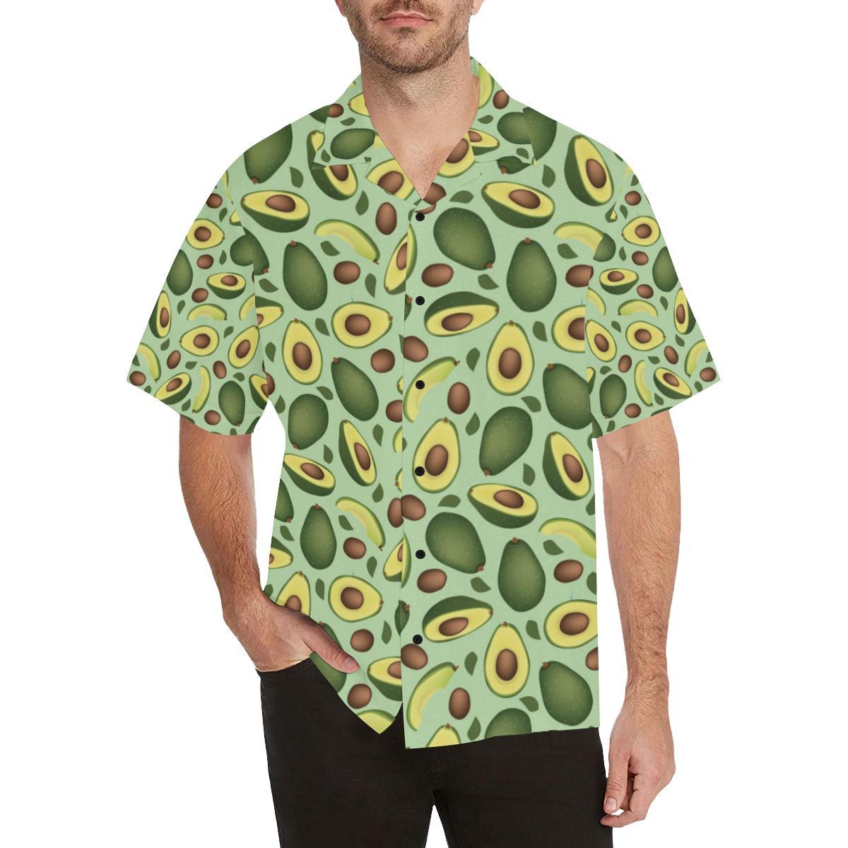 Avocado Pattern Print Design AC01 Men Hawaiian Shirt-JorJune