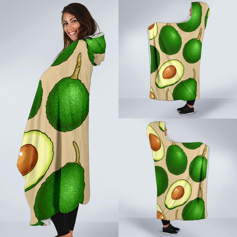 Avocado Pattern Print Design AC010 Hooded Blanket-JORJUNE.COM