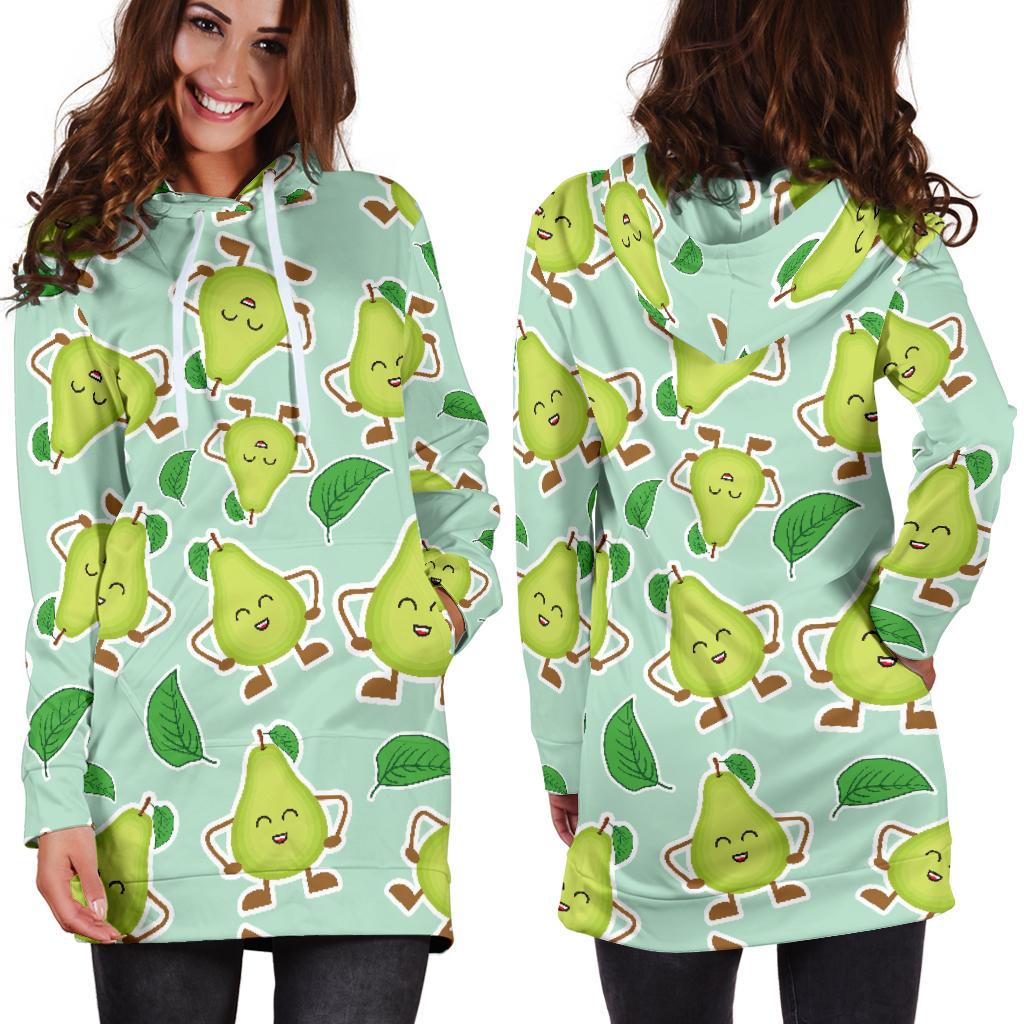 Avocado Pattern Print Design AC011 Women Hoodie Dress