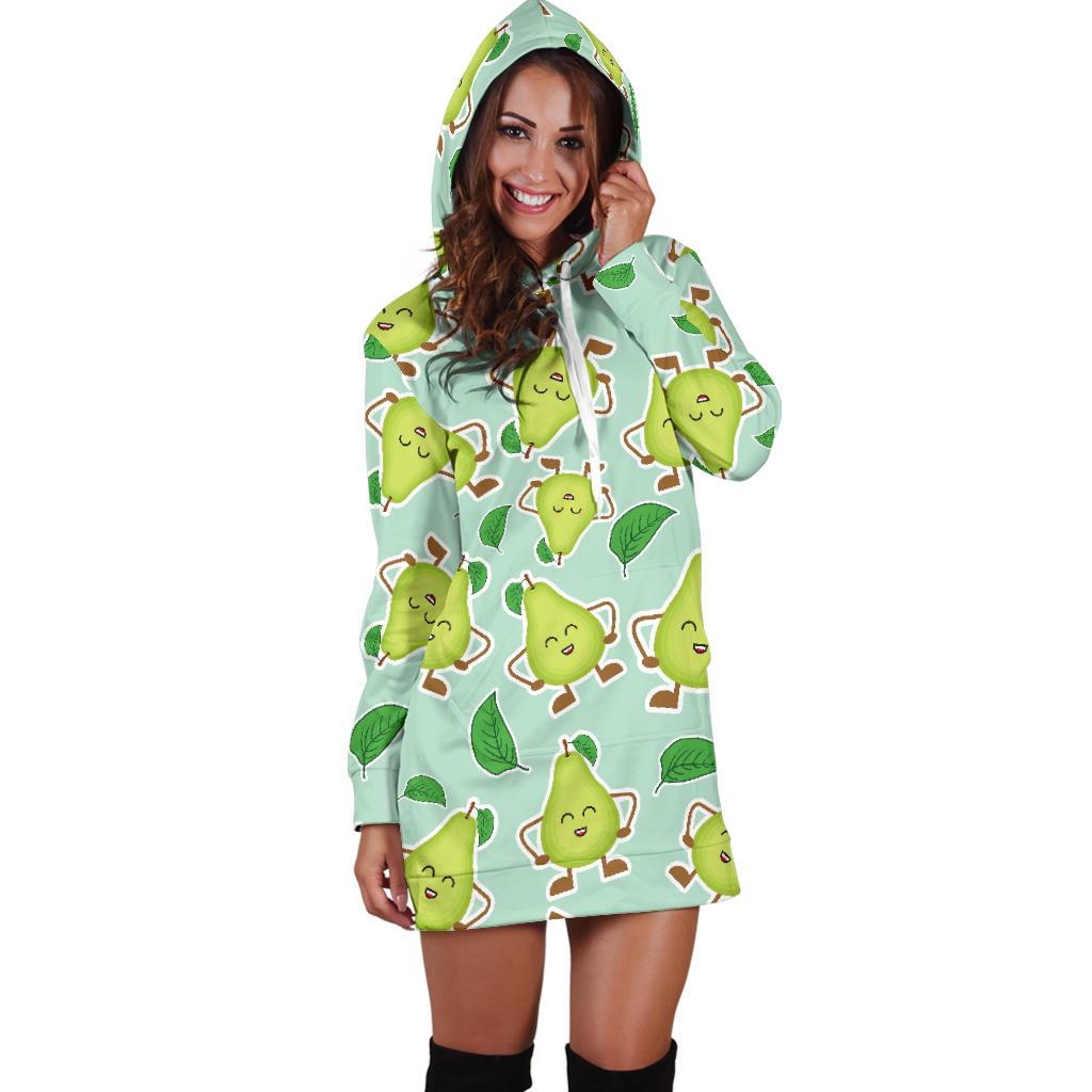 Avocado Pattern Print Design AC011 Women Hoodie Dress