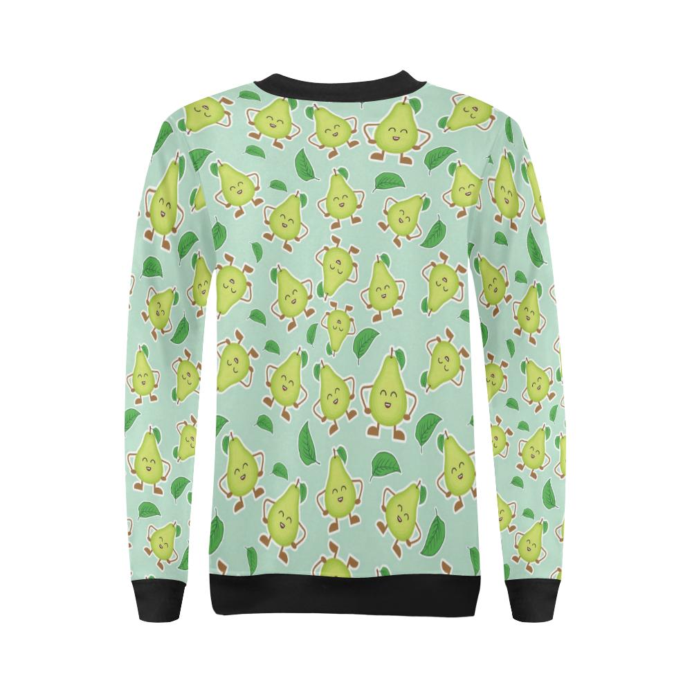 Avocado Pattern Print Design AC011 Women Long Sleeve Sweatshirt-JorJune