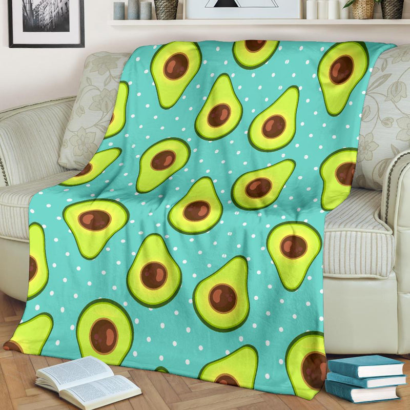 Avocado Pattern Print Design AC012 Fleece Blankete