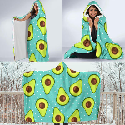 Avocado Pattern Print Design AC012 Hooded Blanket-JORJUNE.COM