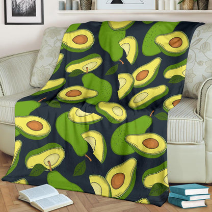 Avocado Pattern Print Design AC013 Fleece Blankete