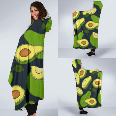 Avocado Pattern Print Design AC013 Hooded Blanket-JORJUNE.COM