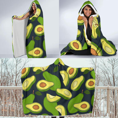 Avocado Pattern Print Design AC013 Hooded Blanket-JORJUNE.COM