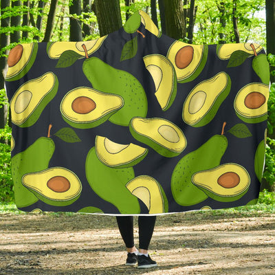 Avocado Pattern Print Design AC013 Hooded Blanket-JORJUNE.COM