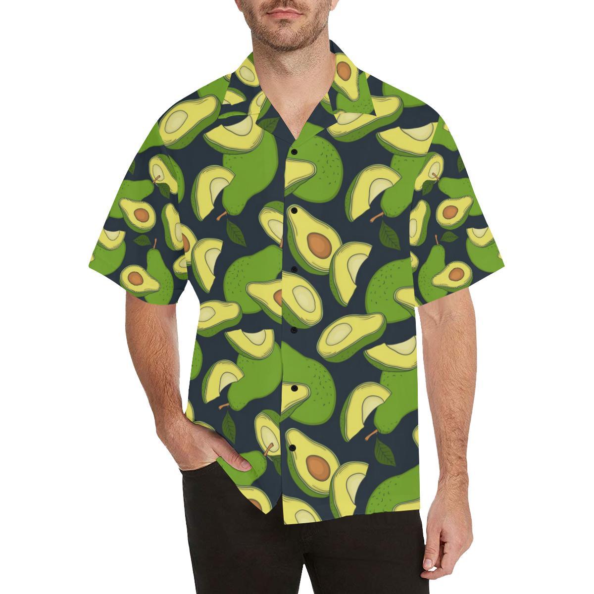 Avocado Pattern Print Design AC013 Men Hawaiian Shirt-JorJune