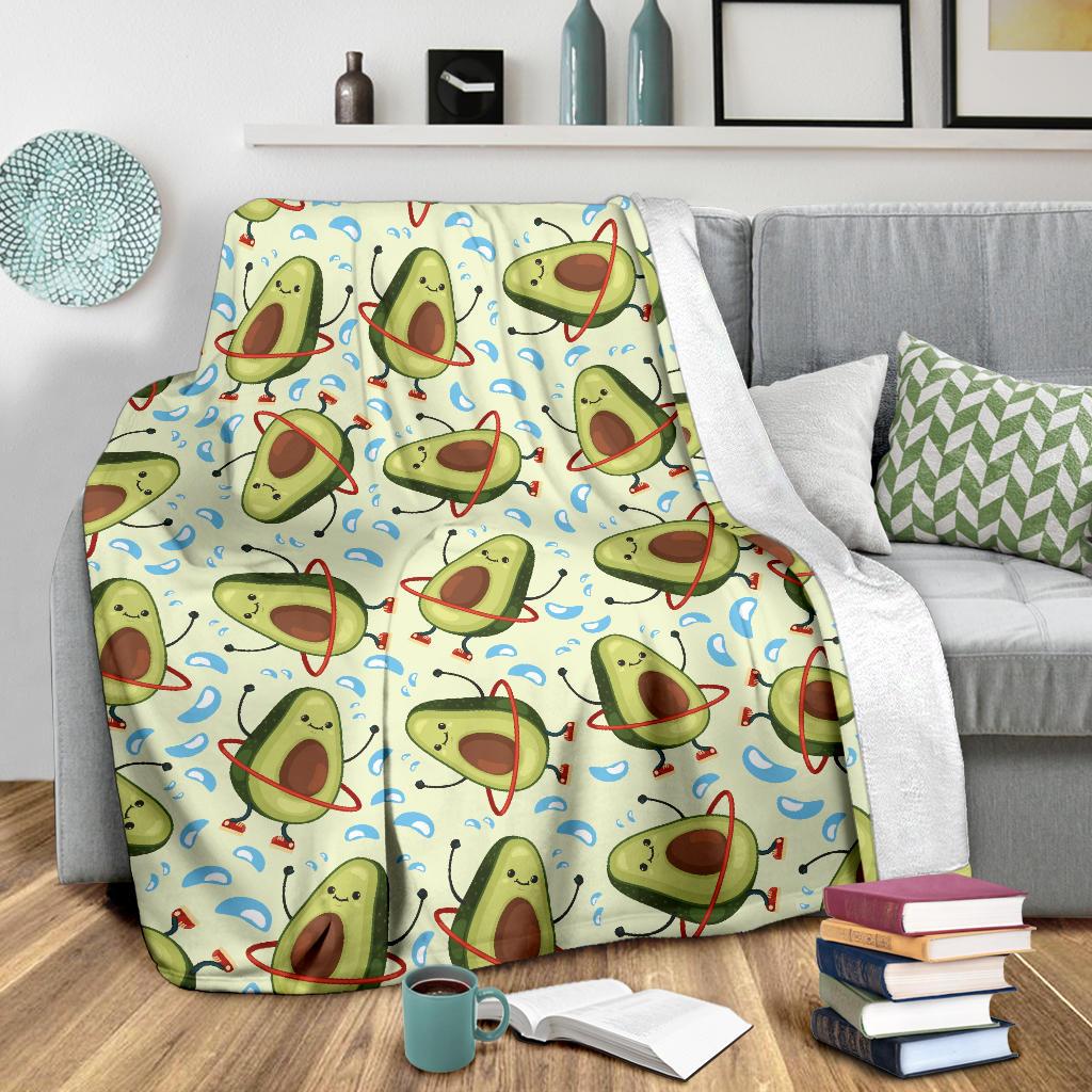 Avocado Pattern Print Design AC02 Fleece Blankete