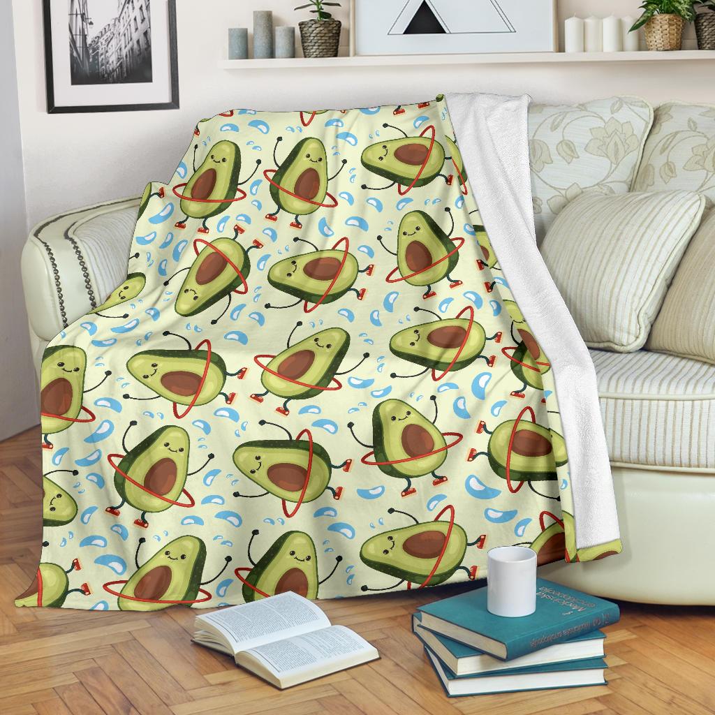 Avocado Pattern Print Design AC02 Fleece Blankete