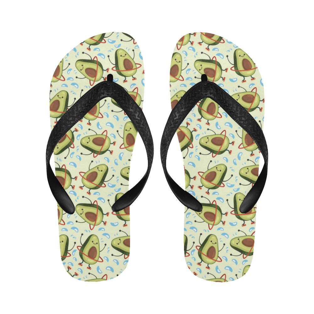 Avocado Pattern Print Design AC02 Flip Flops-JorJune