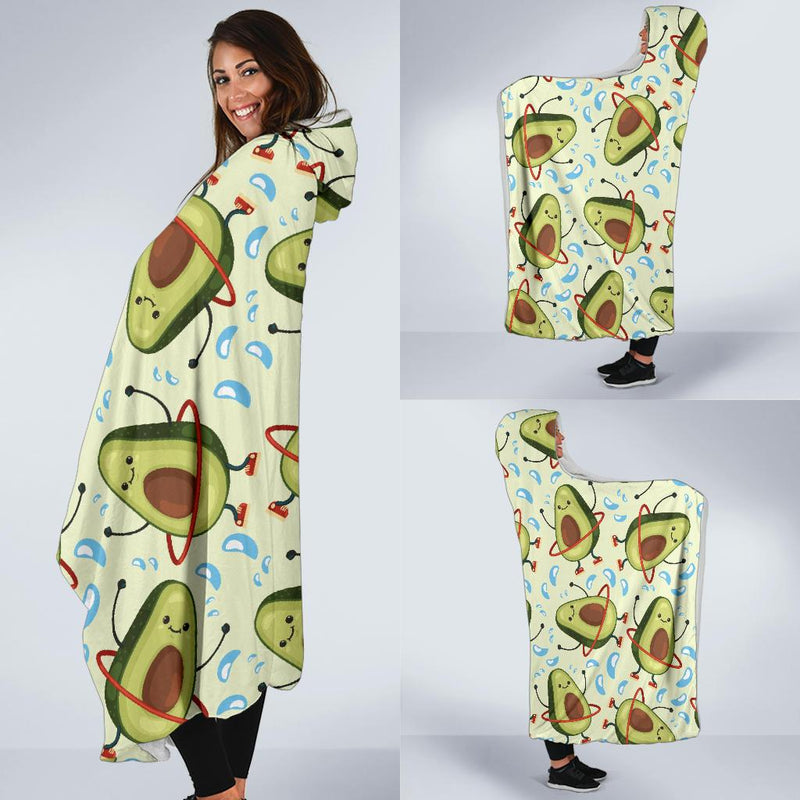 Avocado Pattern Print Design AC02 Hooded Blanket-JORJUNE.COM