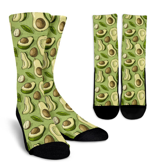 Avocado Pattern Print Design AC03 Crew Socks-JORJUNE.COM