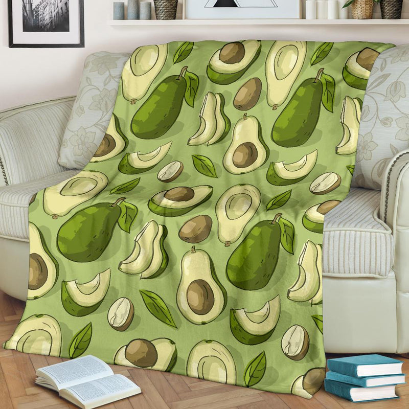 Avocado Pattern Print Design AC03 Fleece Blankete