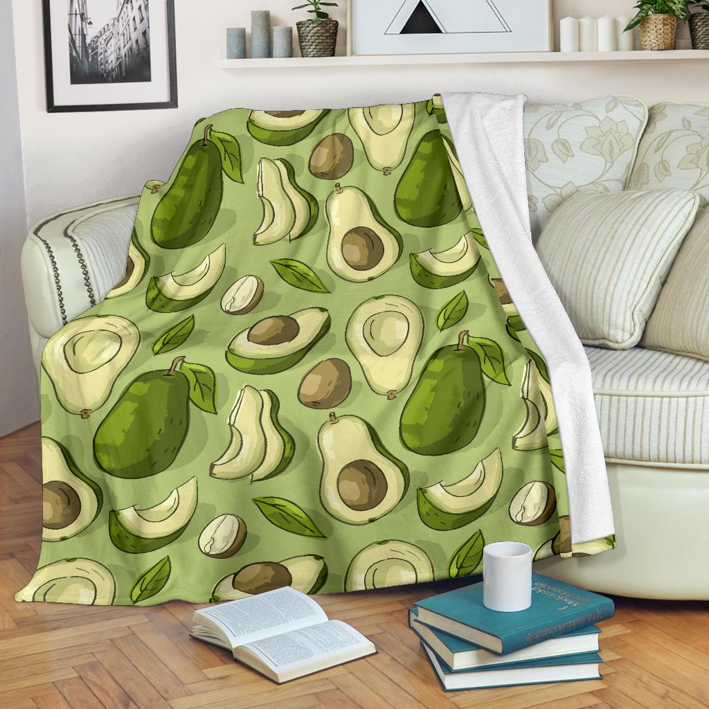 Avocado Pattern Print Design AC03 Fleece Blankete