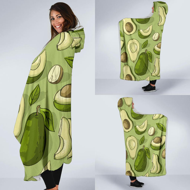 Avocado Pattern Print Design AC03 Hooded Blanket-JORJUNE.COM