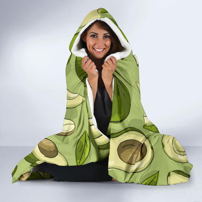 Avocado Pattern Print Design AC03 Hooded Blanket-JORJUNE.COM