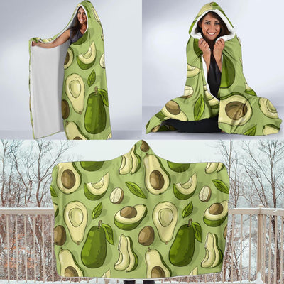 Avocado Pattern Print Design AC03 Hooded Blanket-JORJUNE.COM