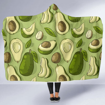 Avocado Pattern Print Design AC03 Hooded Blanket-JORJUNE.COM