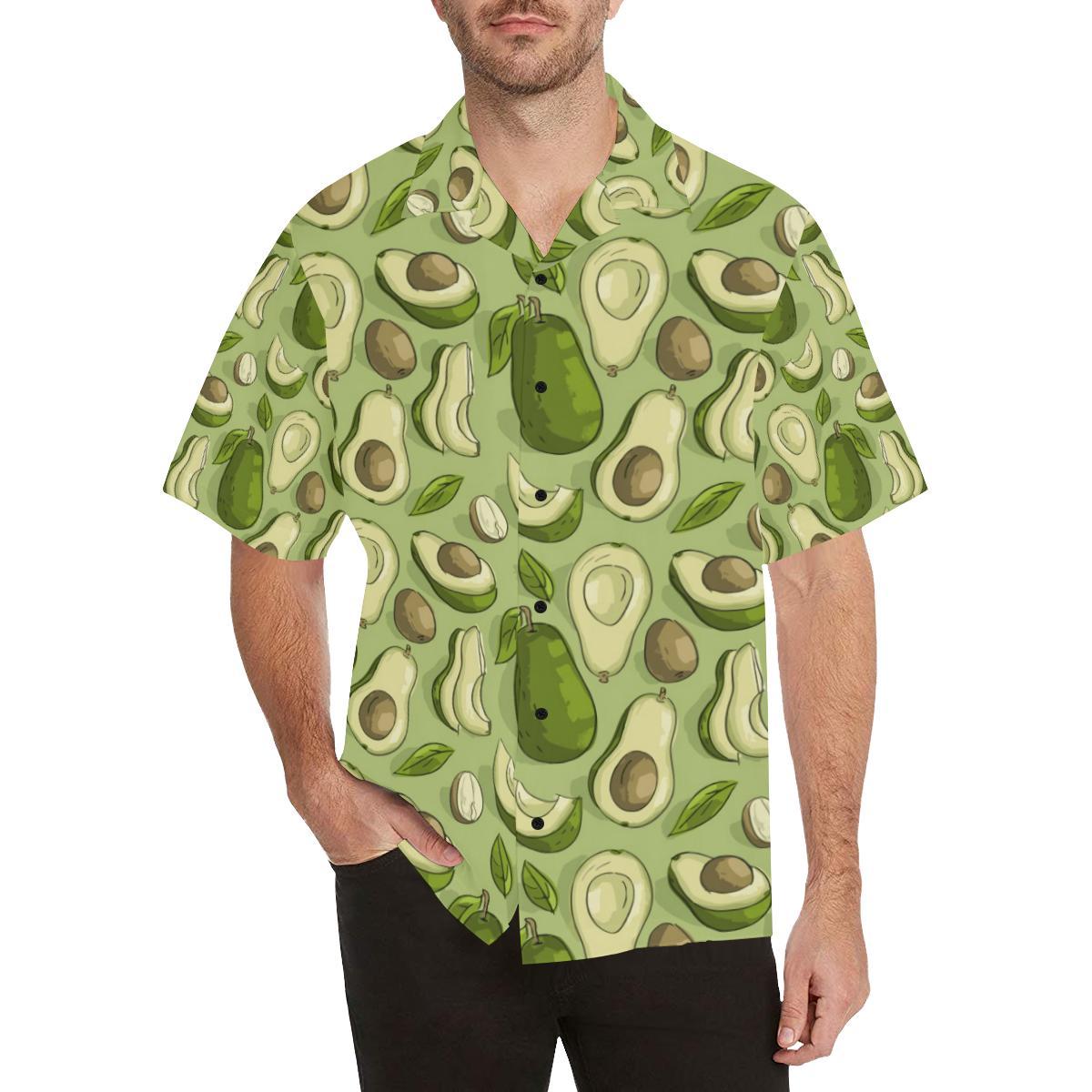 Avocado Pattern Print Design AC03 Men Hawaiian Shirt-JorJune