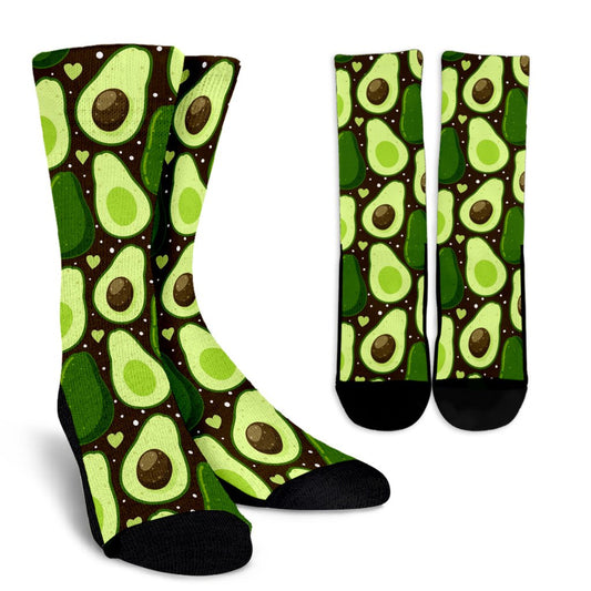 Avocado Pattern Print Design AC04 Crew Socks-JORJUNE.COM
