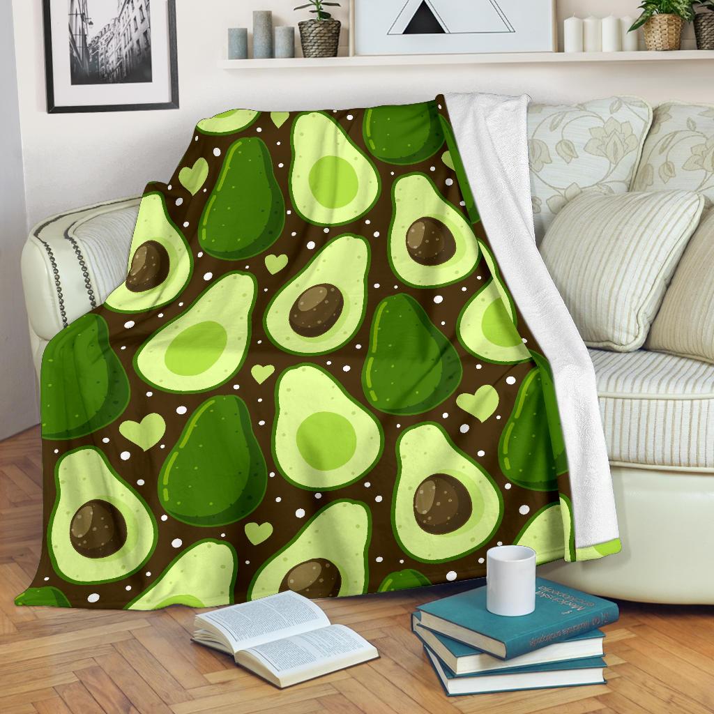 Avocado Pattern Print Design AC04 Fleece Blankete