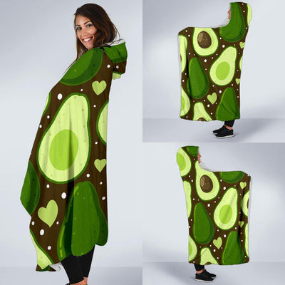 Avocado Pattern Print Design AC04 Hooded Blanket-JORJUNE.COM