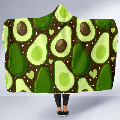 Avocado Pattern Print Design AC04 Hooded Blanket-JORJUNE.COM