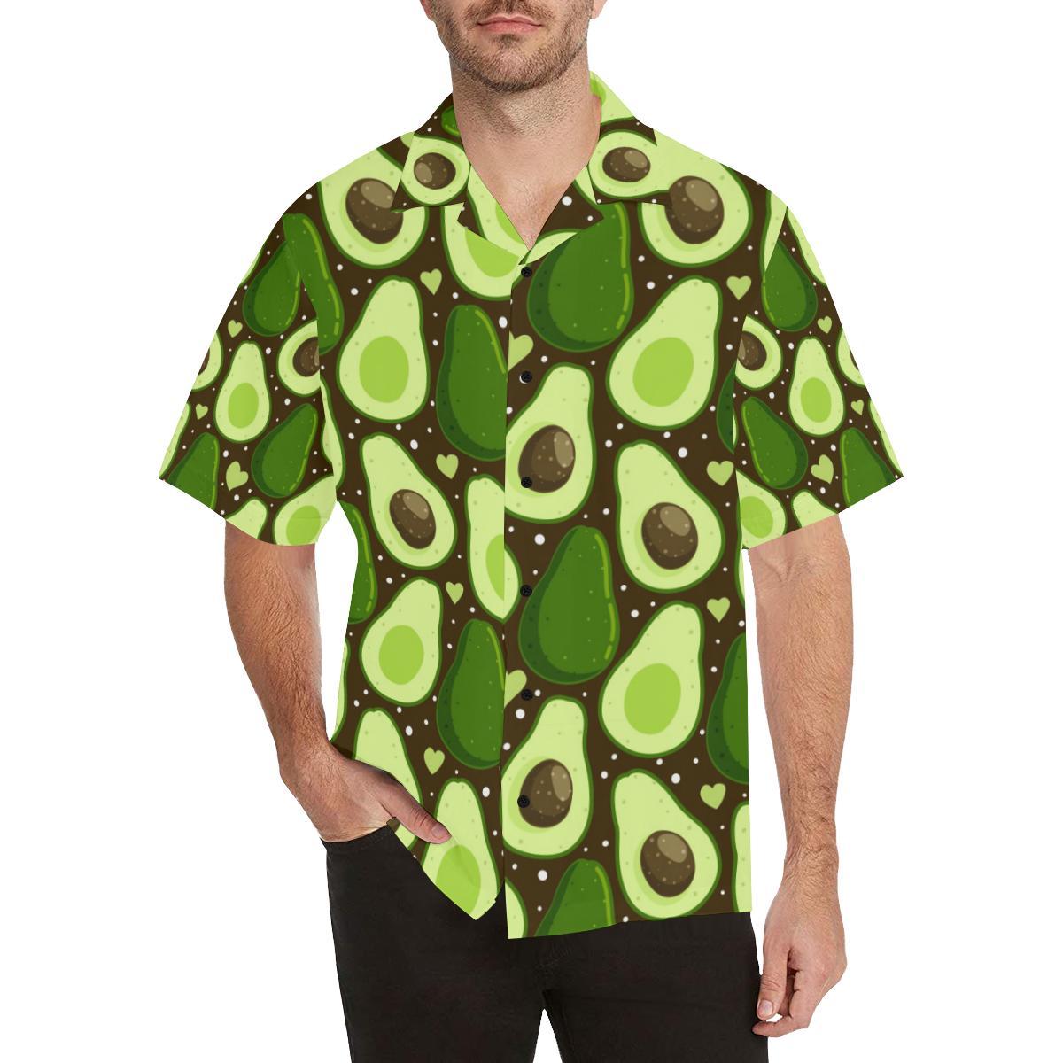 Avocado Pattern Print Design AC04 Men Hawaiian Shirt-JorJune