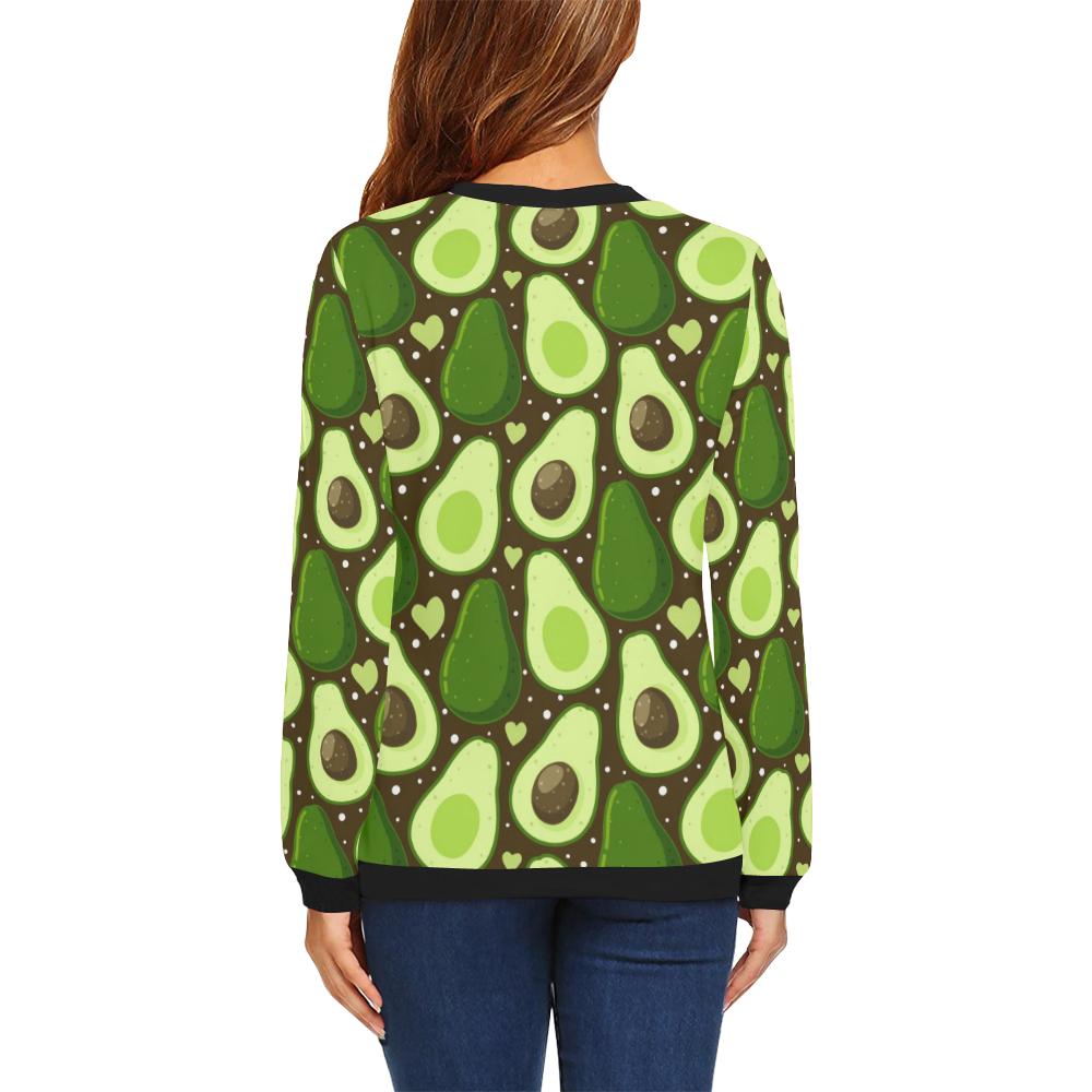Avocado Pattern Print Design AC04 Women Long Sleeve Sweatshirt-JorJune