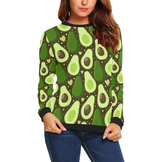 Avocado Pattern Print Design AC04 Women Long Sleeve Sweatshirt-JorJune